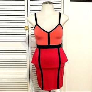 NWOT Bebe pink peplum dress